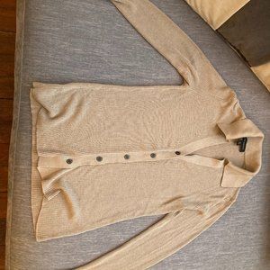 Banana Republic Silk + Cashmere Camel XS Button-up Sweater